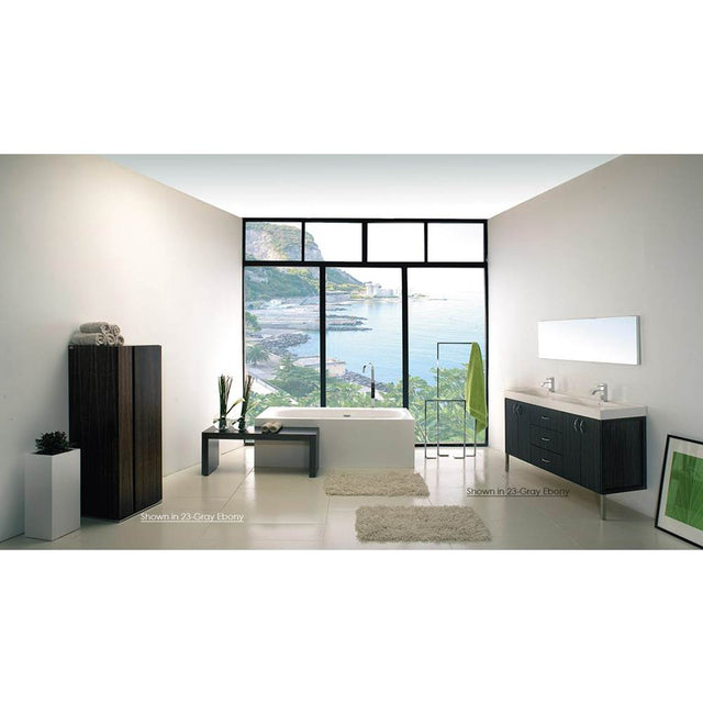 Lacava - Free-standing soaking bathtub made of white solid surface with an overflow, net weight 507 lbs, water capacity 73 gal. - Matte White