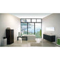 Lacava - Free-standing soaking bathtub made of white solid surface with an overflow, net weight 507 lbs, water capacity 73 gal. - Matte White