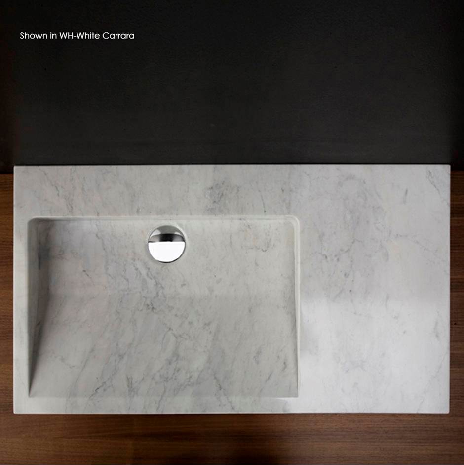 Lacava - Vessel or vanity top Bathroom Sink made of natural stone, no overflow. Unfinished back. 32''W, 18''D, 3''H, no faucet holes - Bianco