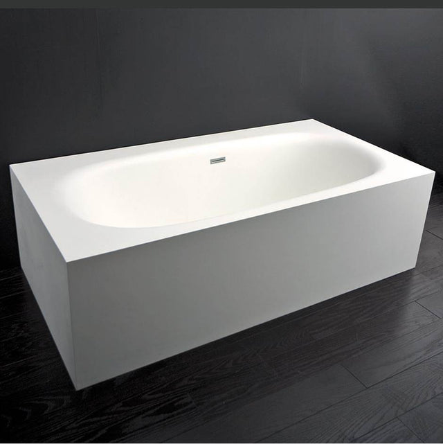 Lacava - Free-standing soaking bathtub made of white solid surface with an overflow, net weight 507 lbs, water capacity 73 gal. - Gloss White