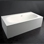 Lacava - Free-standing soaking bathtub made of white solid surface with an overflow, net weight 507 lbs, water capacity 73 gal. - Gloss White