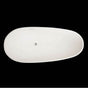 Lacava - Free-standing soaking bathtub made of white solid surface with an overflow and polished chrome drain, net weight 232lbs. - Gloss White