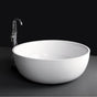 Lacava - Free-standing soaking bathtub made of white solid surface with a decorative solid surface drain - Gloss White
