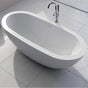 Lacava - Free-standing soaking bathtub made of white solid surface with an overflow andndrain, net weight 364 lbs, water capacity 73 Gal. - Matte White