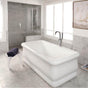 Lacava - Free-standing soaking bathtub made of luster white acrylic with an overflow and polished chrome drain,  net weight 133 lbs, water capacity 84. - White
