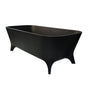 Lacava - Free-standing soaking bathtub made of white solid surface with an overflow and a decorative solid surface drain; net weight 408 lbs - Matte Black