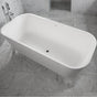 Lacava - Free-standing soaking bathtub made of white solid surface with an overflow and a decorative solid surface drain; net weight 408 lbs - Matte White