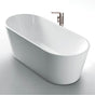 Lacava - Free-standing soaking bathtub made of luster white acrylic with an overflow and polished chrome drain, net weight 130 lbs, water capacity 77 gal. - White