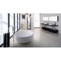 Lacava - Free-standing soaking bathtub made of white solid surface with a decorative solid surface drain - Matte White