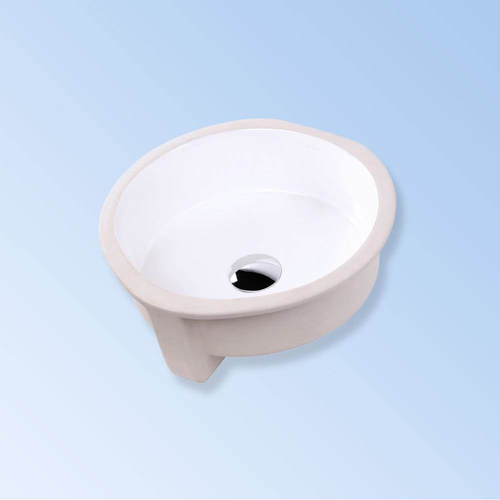 Lacava - Under-counter porcelain sink with an overflow. Unglazed exterior. DIAM: 11-7/8'', H: 5'' - White
