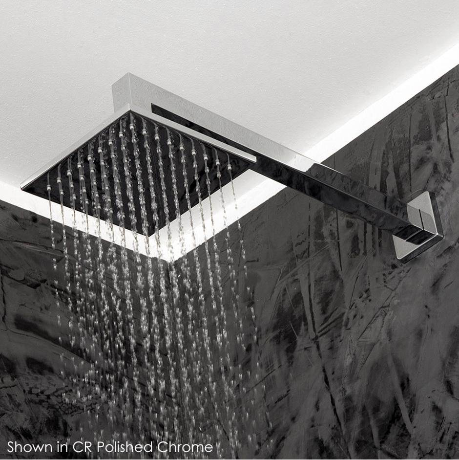 Lacava - Wall-mounted shower arm with square flange, D: 15 1/4'',H: 2 7/8'' shower head soldseparately. - Polished Nickel