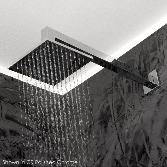 Lacava - Wall-mounted shower arm with square flange, D: 15 1/4'',H: 2 7/8'' shower head soldseparately. - Polished Nickel