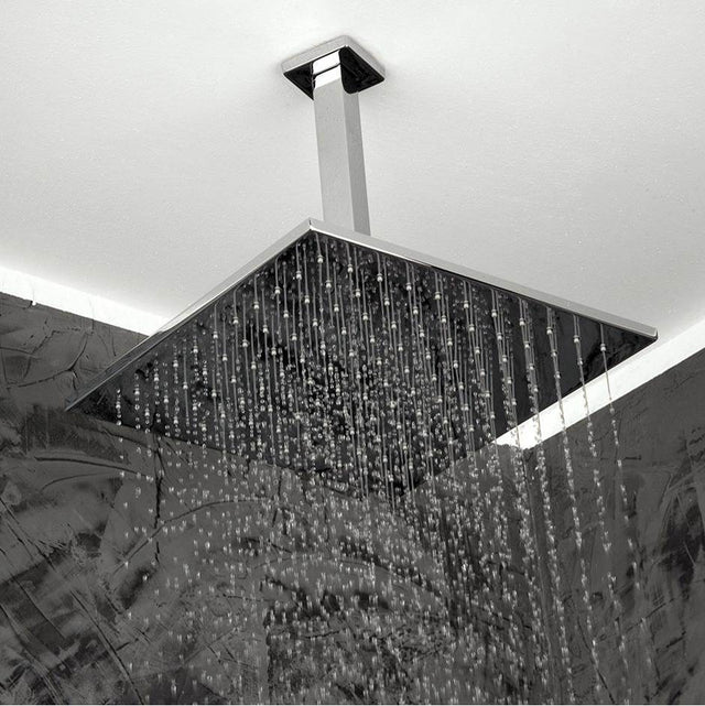 Lacava - Ceiling-mount tilting square rain shower head, 121 rubber nozzles. Arm and flange sold separately. 12''W, 12''D, 2 1/4''H. - Brushed Gold