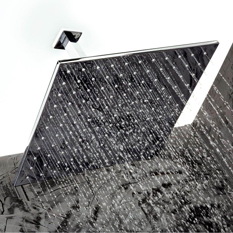 Lacava - Ceiling-mount tilting square rain shower head, 320 rubber nozzles. Arm and flange sold separately. 16''W, 16''D, 2 1/4''H. - Polished Chrome