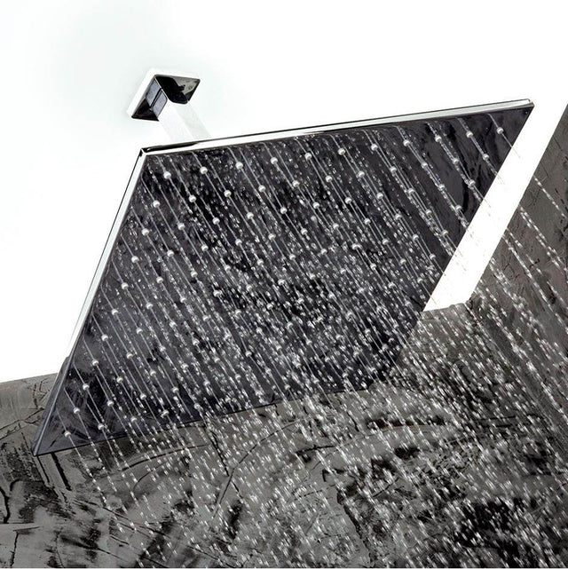 Lacava - Ceiling-mount tilting square rain shower head, 320 rubber nozzles. Arm and flange sold separately. 16''W, 16''D, 2 1/4''H. - Polished Chrome
