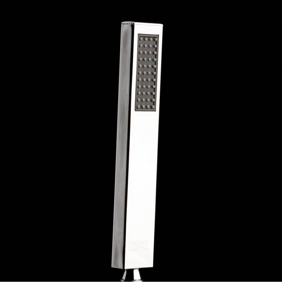 Lacava - Hand-held rectangular shower head with 59'' flexible hose, rain jet. 1 3/8''W, 5/8''D, 8''H. - Brushed Nickel