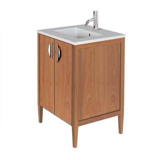 Lacava - Free-standing under-counter vanity with two doors(pulls included). - Gloss Ardesia
