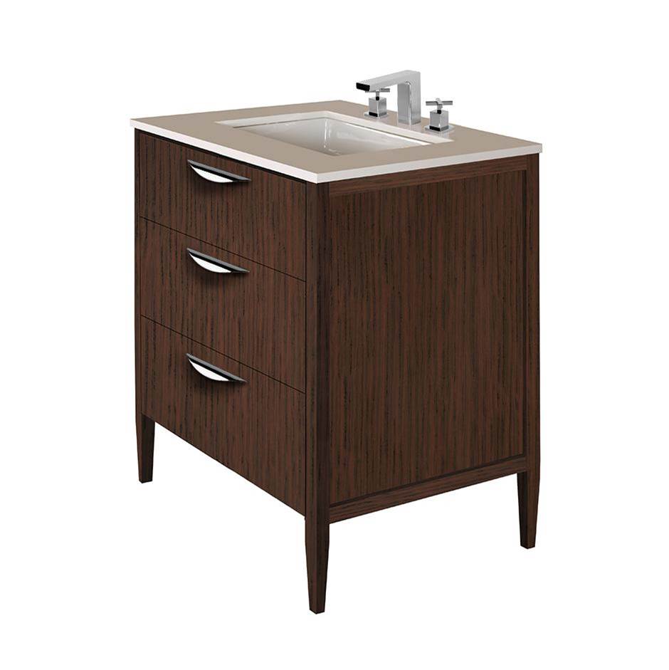 Lacava - Free-standing under-counter vanity with two drawers(pulls included), the top drawer has U-shaped notch for plumbing. - Gloss Ardesia