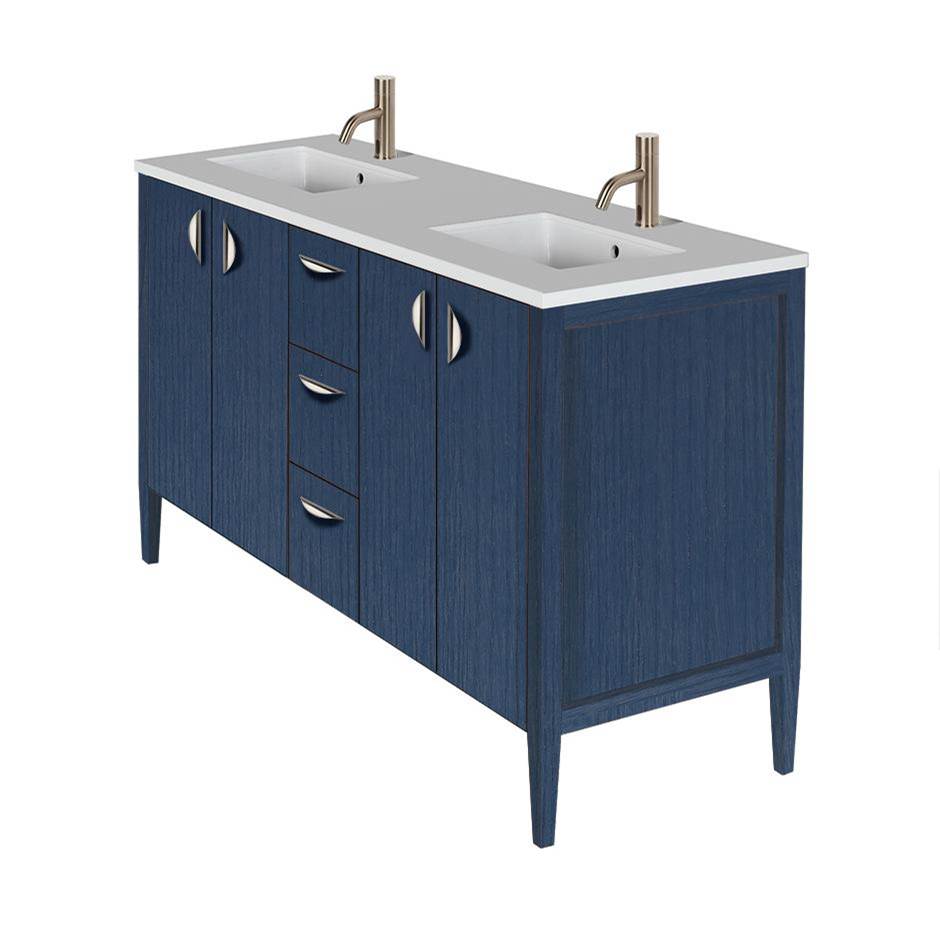 Lacava - Counter top for double  vanity LRS-F-60A with cut -outs for Bathroom Sink 5062UN. W: 60'', D: 21'', H: 3/4''. - Lava