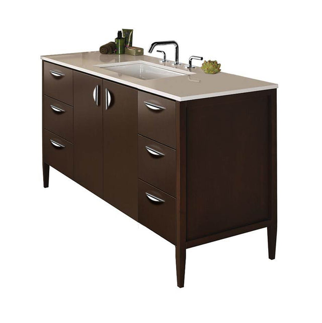 Lacava - Counter top for vanity LRS-F-60B with a cut-out for Bathroom Sink 5062UN . W: 60'', D: 21'', H: 3/4''. - Obsidain