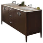 Lacava - Free-standing under-counter double vanity with two sets of doors and three drawers(pulls included). - Gloss Ardesia