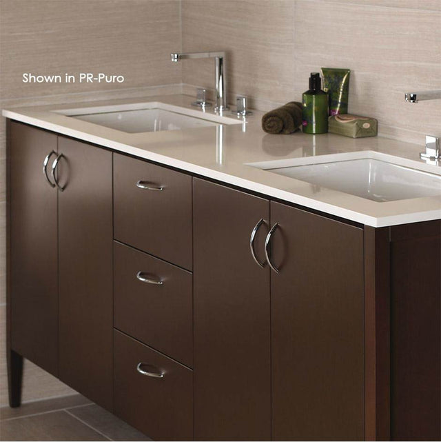 Lacava - Counter top for double  vanity LRS-F-72 with cut -outs for Bathroom Sink 5062UN. W: 60'', D: 21'', H: 3/4''. - Obsidian