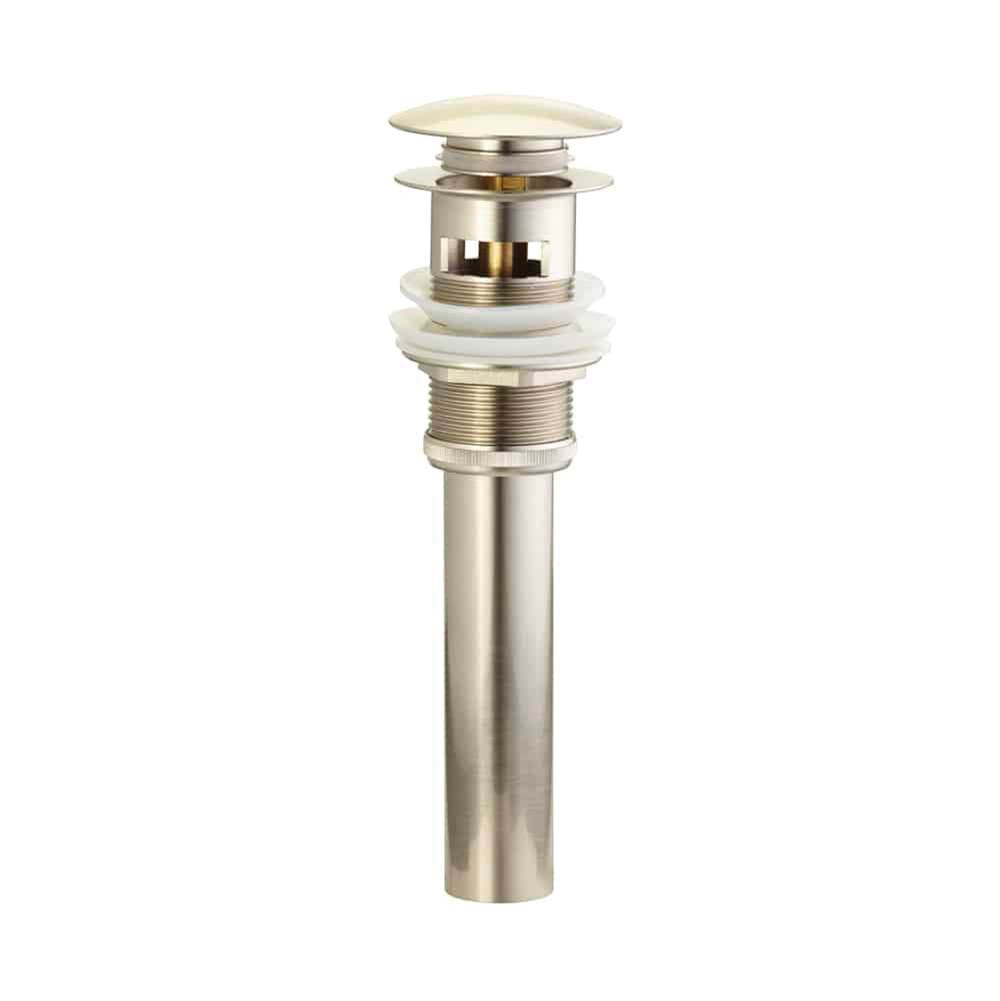 Lenova - Mushroom Pop Up Drain With Overflow - Brushed Nickel
