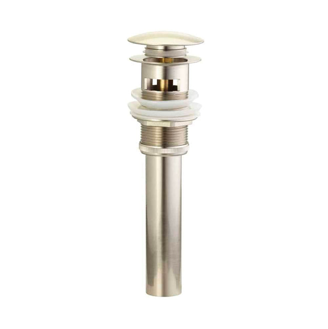 Lenova - Mushroom Pop Up Drain With Overflow - Brushed Nickel