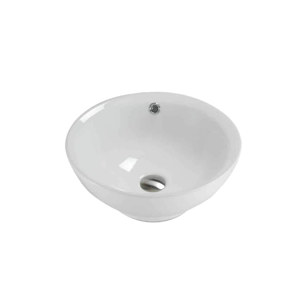 Lenova - Above Counter Single Bowl Diameter: 17'' - White and Smooth