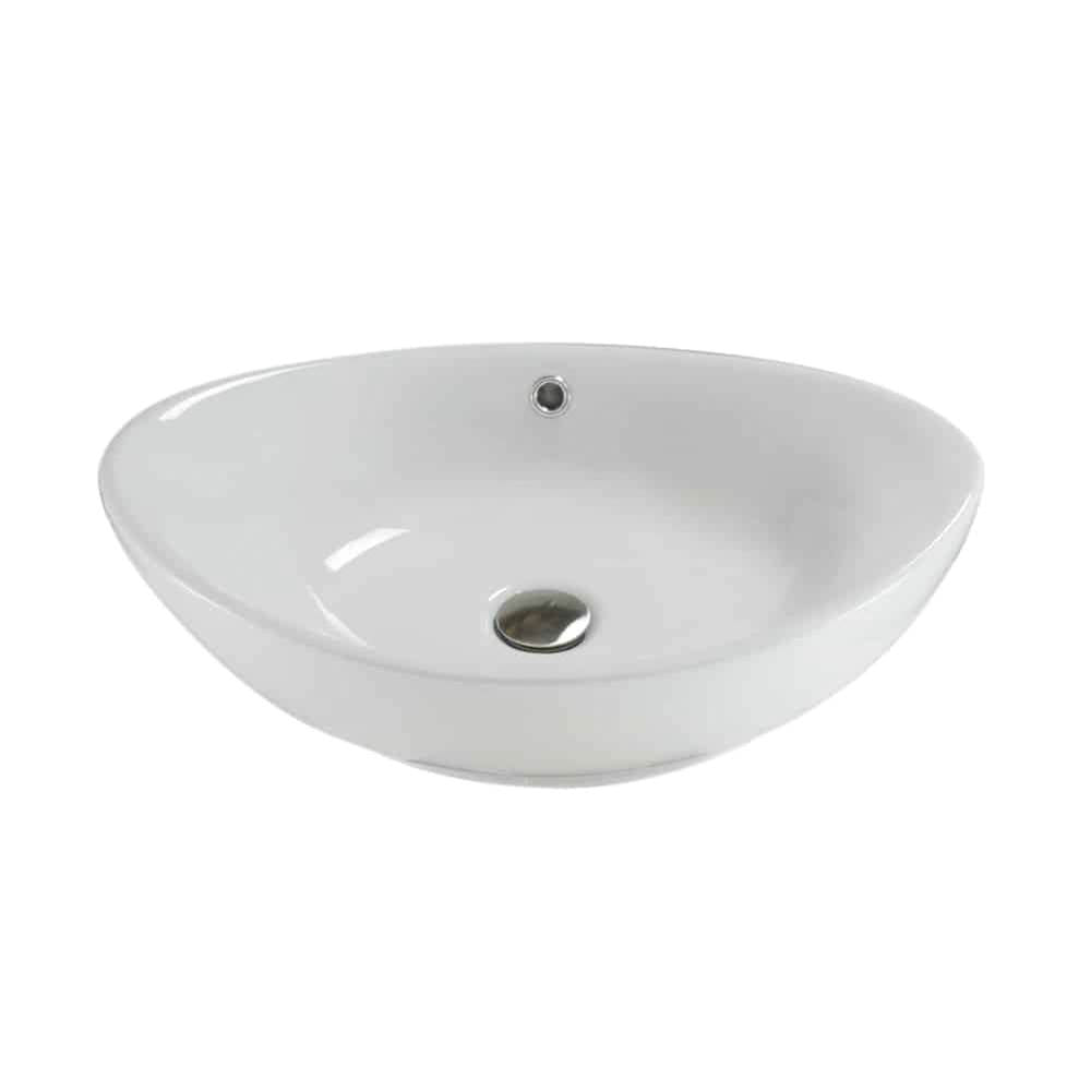 Lenova - Above Counter Single Bowl 16-3/8'' x 16-1/2'' x 4-3/8'' - White and Smooth