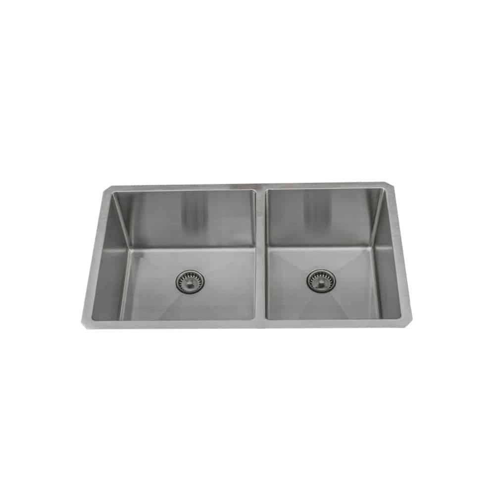 Lenova - Undermount Double Bowl 32'' x 19'' x 10'' - Brushed Satin