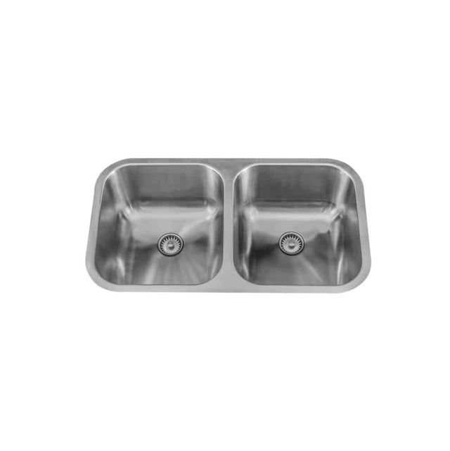 Lenova - Undermount Double Bowl 32-3/8'' x 18-1/4'' x 9'' - Brushed Satin