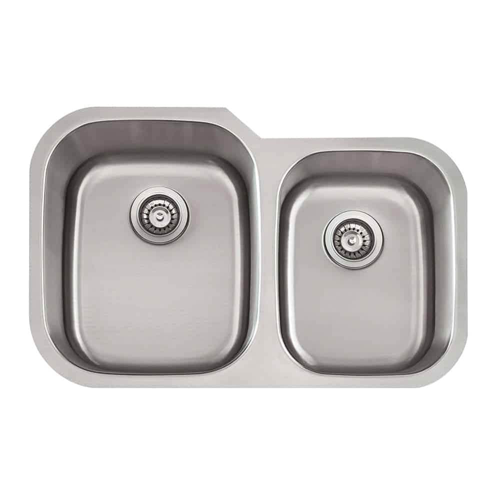 Lenova - Undermount Double Bowl 31-5/8'' x 20-3/4'' x 9/8'' - Brushed Satin