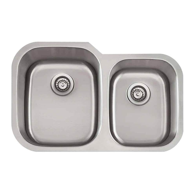 Lenova - Undermount Double Bowl 32'' x 20-3/4'' x 9/8'' - Brushed Satin