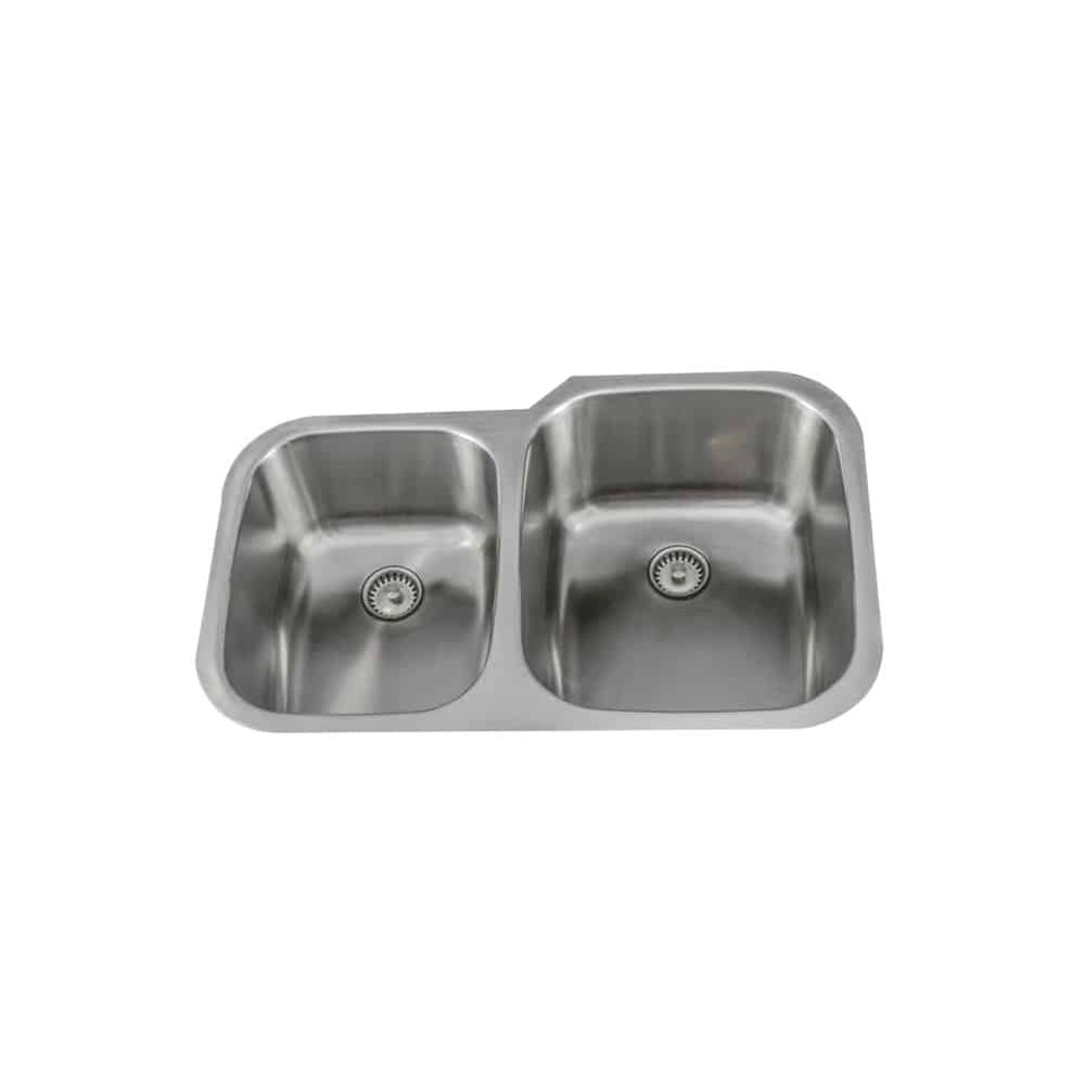 Lenova - Undermount Double Bowl 31-5/8'' x 20-3/4'' x 9/8'' - Brushed Satin