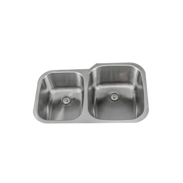 Lenova - Undermount Double Bowl 31-5/8'' x 20-3/4'' x 9/8'' - Brushed Satin