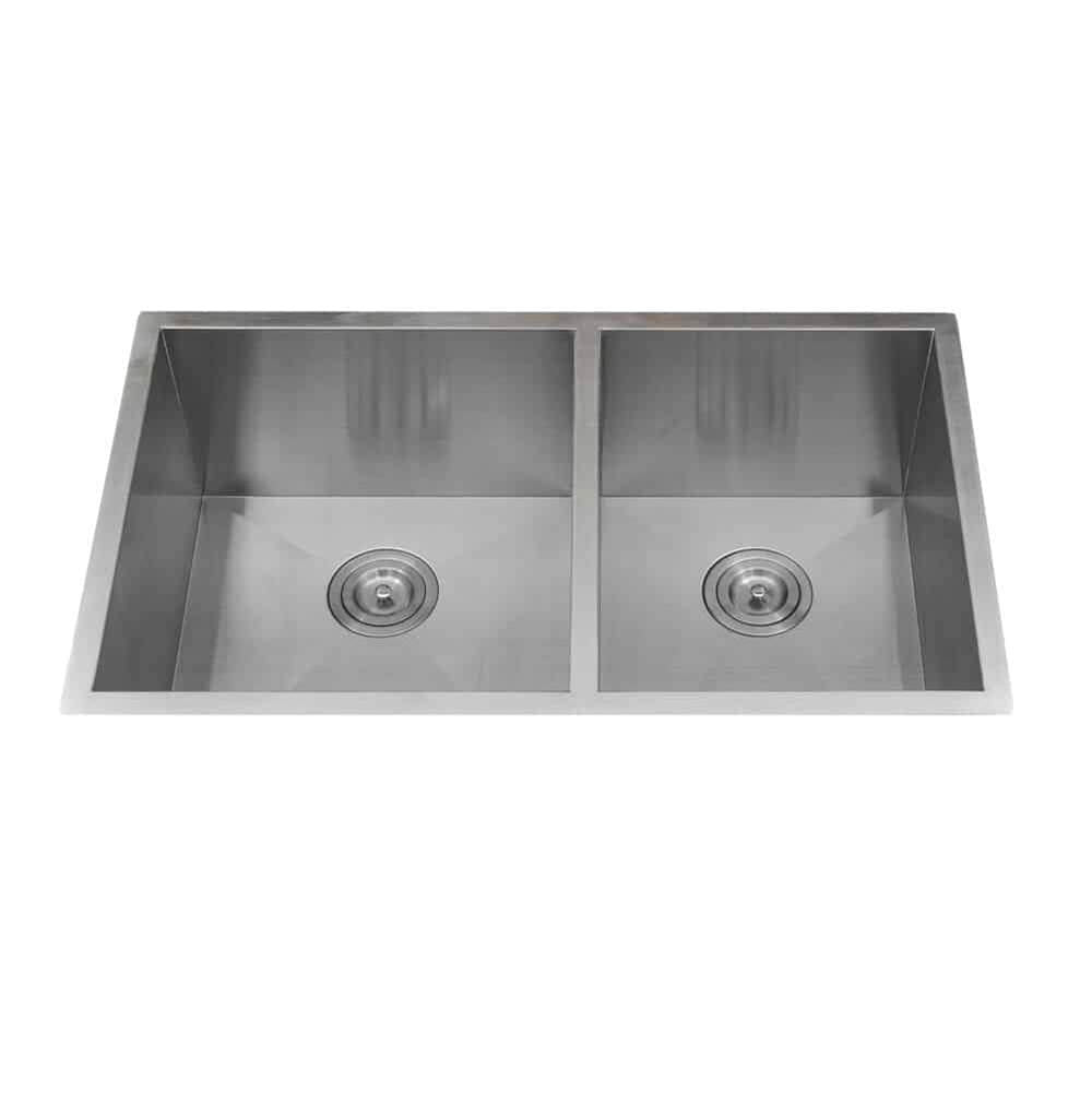 Lenova - Undermount Double Bowl 32'' x 19'' x 10'' - Brushed Satin