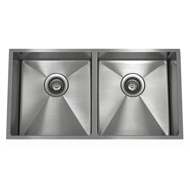 Lenova - Undermount Double Bowl 23'' x 18'' x 5-1/2'' - Brushed Satin