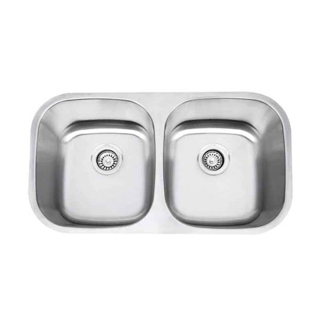Lenova - Undermount Double Bowl 30'' x 18'' x 5-1/2'' - Brushed Satin