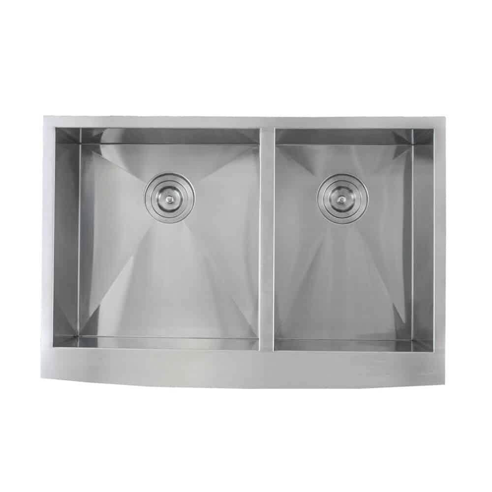 Lenova - Undermount Double Bowl 33'' x 22-1/4'' x 10'' - Brushed Satin