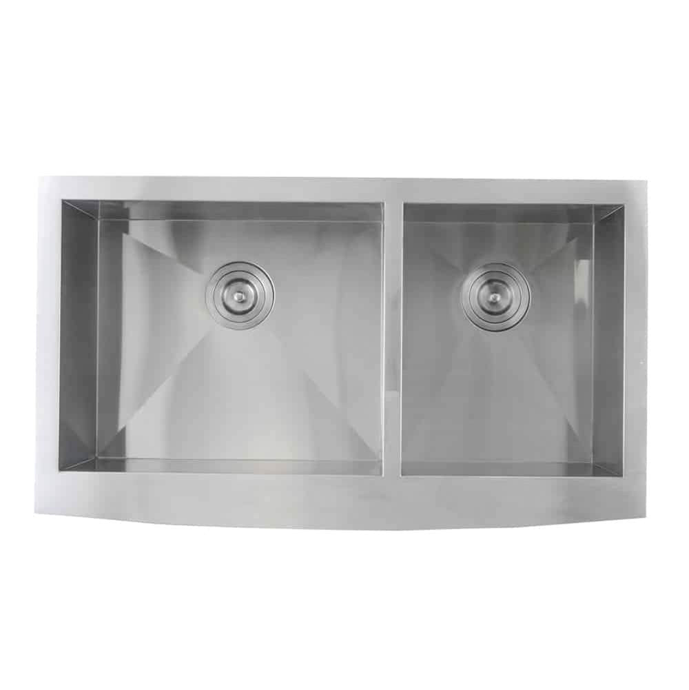 Lenova - Undermount Double Bowl 36'' x 20-3/4'' x 10'' - Brushed Satin