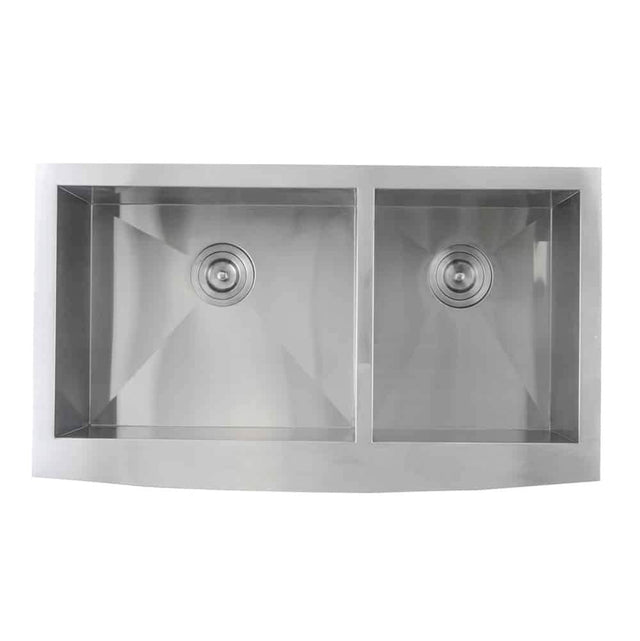 Lenova - Undermount Double Bowl 36'' x 20-3/4'' x 10'' - Brushed Satin
