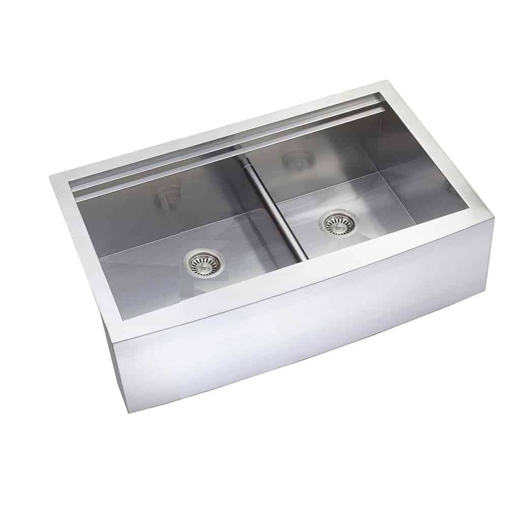 Lenova - Undermount Double Bowl 33'' X 22-3/4'' X 10'' - Brushed Satin