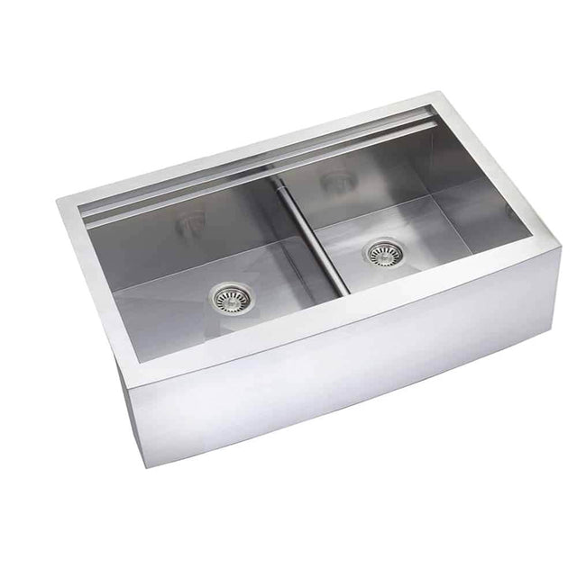 Lenova - Undermount Double Bowl 33'' X 22-3/4'' X 10'' - Brushed Satin