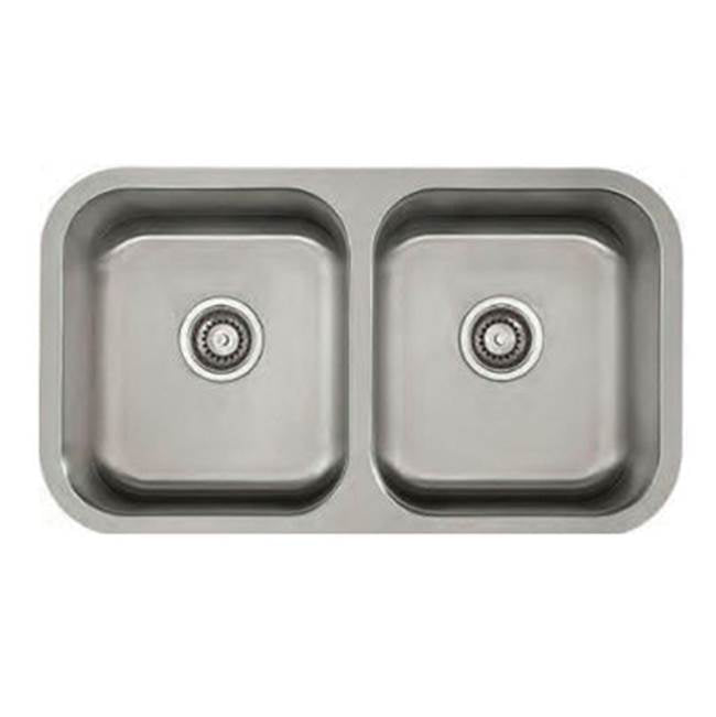 Lenova - Equal Double Bowl Undermount - Brushed Satin
