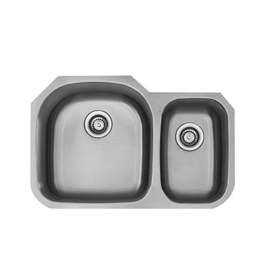 Lenova - Undermount Double Bowl 31-3/8'' x 20-1/2'' x 9/7'' - Brushed Satin