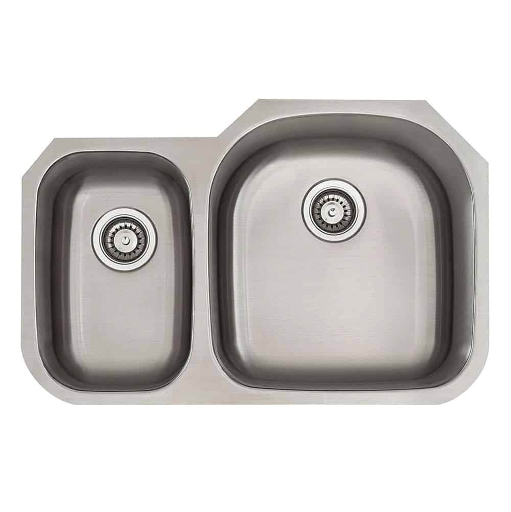 Lenova - Undermount Double Bowl 31-3/8'' x 20-1/2'' x 7/9'' - Brushed Satin