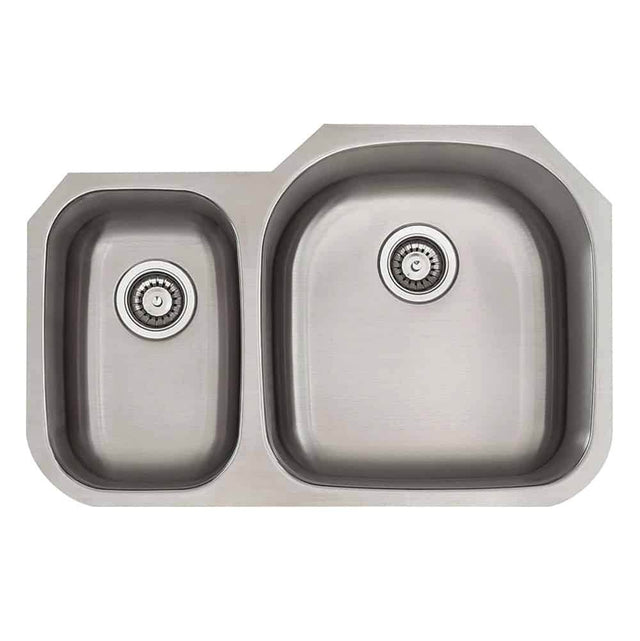 Lenova - Undermount Double Bowl 31-3/8'' x 20-1/2'' x 7/9'' - Brushed Satin