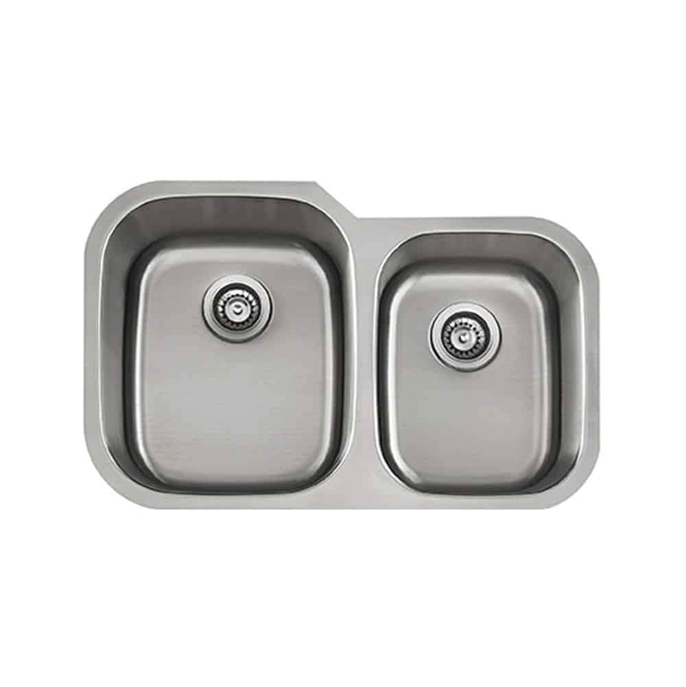 Lenova - Undermount Double Bowl 32'' x 21'' x 9/8'' - Brushed Satin