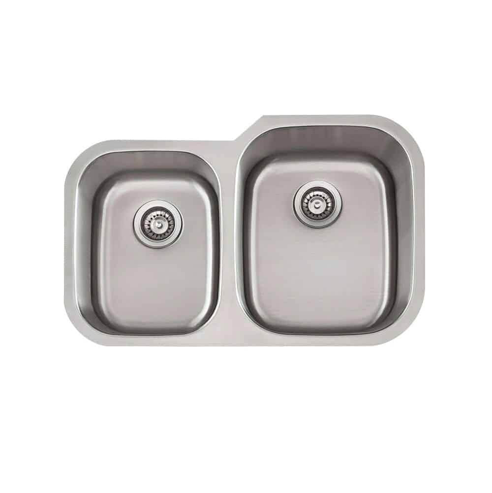 Lenova - Undermount Double Bowl 32'' x 20-3/4'' x 9/8'' - Brushed Satin